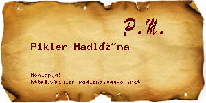 Pikler Madléna névjegykártya